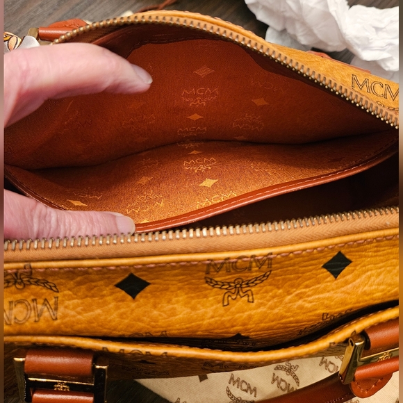 MCM Brown and Black Satchel - Picture 5 of 15